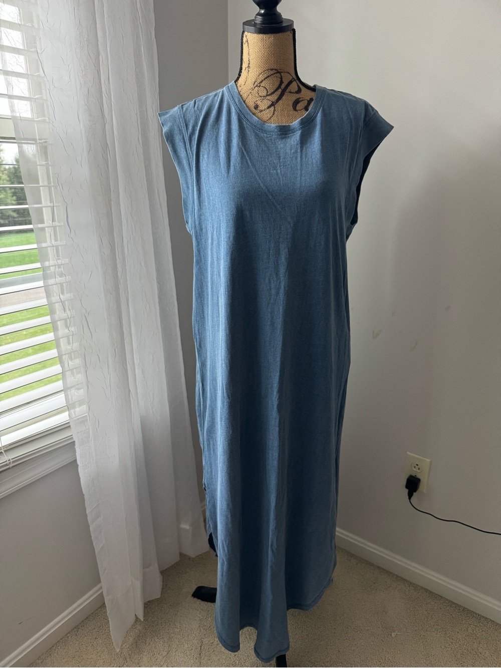 Z Supply Slate Blue Sleeveless Maxi Dress